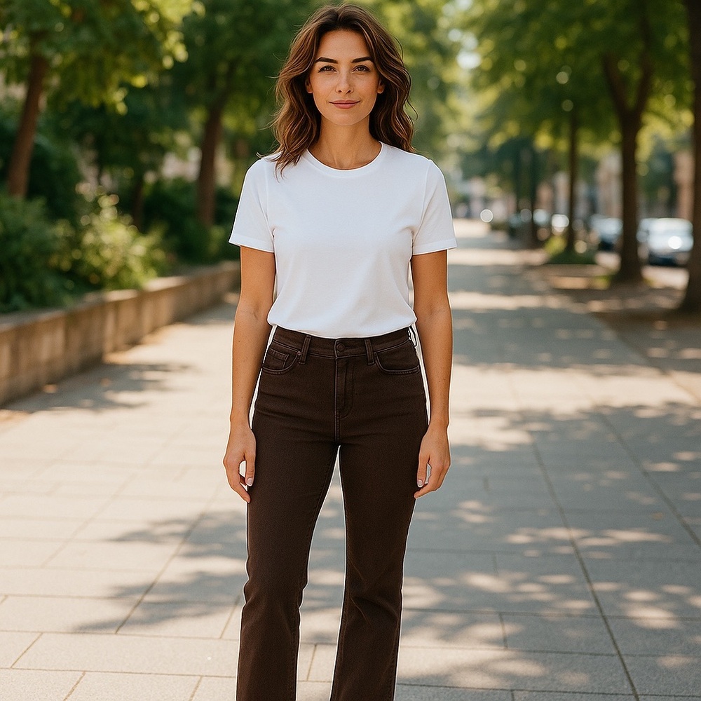 NWT Ecru La Cienega Stovepipe Straight Leg Mid-Rise Jeans in Burgundy Size 26